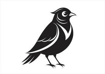 Obraz premium A minimalist, sleek bird silhouette in black and white, a visual testament to simplicity and elegance, with a focus on graphic design for various applications.