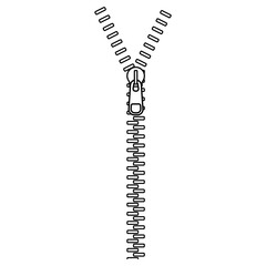 Open Zipper with fastener vector illustration