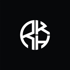 Fototapeta premium RKH logo RKH icon RKH monogram RKH letter minimalist Circle flat Unique modern abstract logo design.