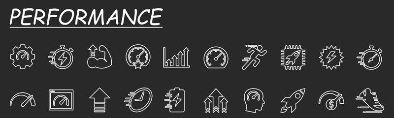 Performance icon set.  Simple vector set 