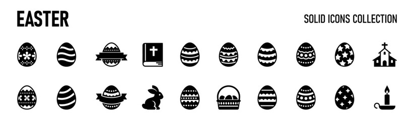 Easter eggs icons. Easter day festival. Vector illustration