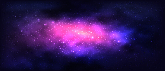 Sky galaxy cloud with Nebula and stars dark night background vector