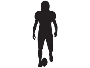 FEMALE AMERICAN FOOTBALL PLAYER SILHOUETTE