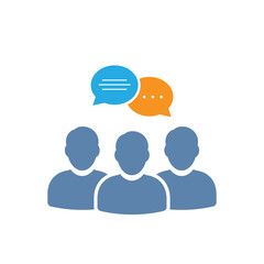 Group or Team Icon Vector – Flat Design Symbol Representing People, Employees, Community or Collaboration for Apps, UI Interfaces, Websites, and Transparent Background Use”