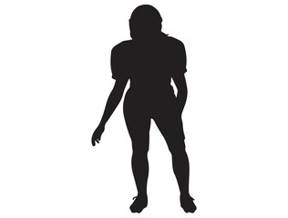 FEMALE AMERICAN FOOTBALL PLAYER SILHOUETTE