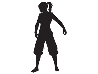FEMALE NINJA CHARACTER SILHOUETTE
