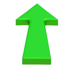 3d green arrow on png transparent background.
