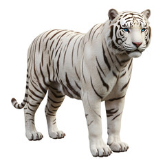 white tiger isolated on white background,