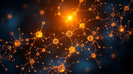 A celestial constellation of glowing stem cells against deep blue, symbolizing medical innovation.