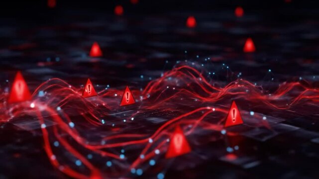 Abstract digital design background red objects