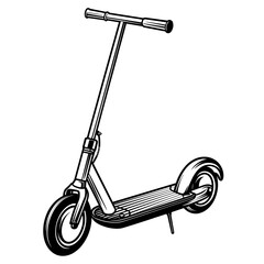 kick scooter silhouette minimalistic vector illustration