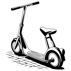 kick scooter silhouette minimalistic vector illustration