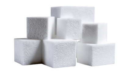 Used packaging foam blocks background isolated on a Transparent background, PNG file.