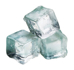 Obraz premium 3 ice cubes isolated on a white background, png, transparent