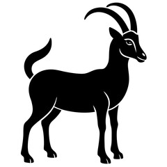 Black Goat Silhouette Vector Design