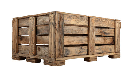 Wooden crate box for storage background isolated on a Transparent background, PNG file.