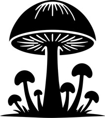 Mushroom Silhouette Icon with Spots