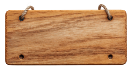 Wooden nameplate with custom engraving background isolated on a Transparent background, PNG file.