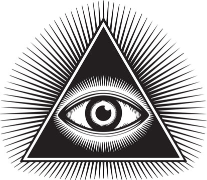 All Seeing Eye Pyramid Vector Illustration for Spiritual Symbolism