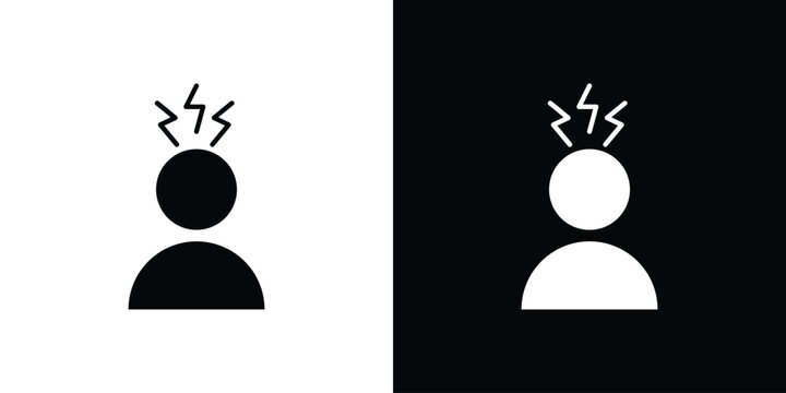 Stress icon collection - vector outline and silhouette