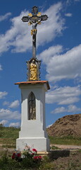 Wayside cross at Starovicky near Hustopece, Moravia, Czech republic, Europe
