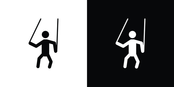 Puppet icon collection - vector outline and silhouette