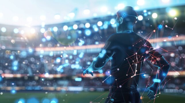 Digital athlete in a stadium