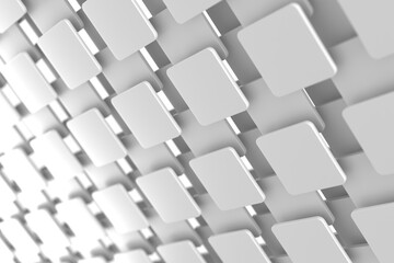 Abstract geometric pattern with 3d squares design for modern interior decor. 3d render