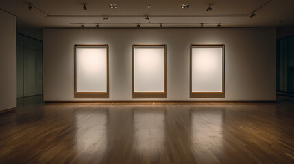 Open rectangular frames floating slightly off neutral wall