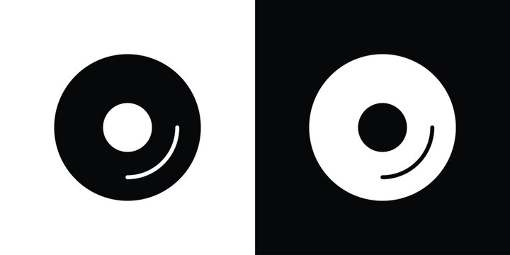 DVD icon collection - vector outline and silhouette