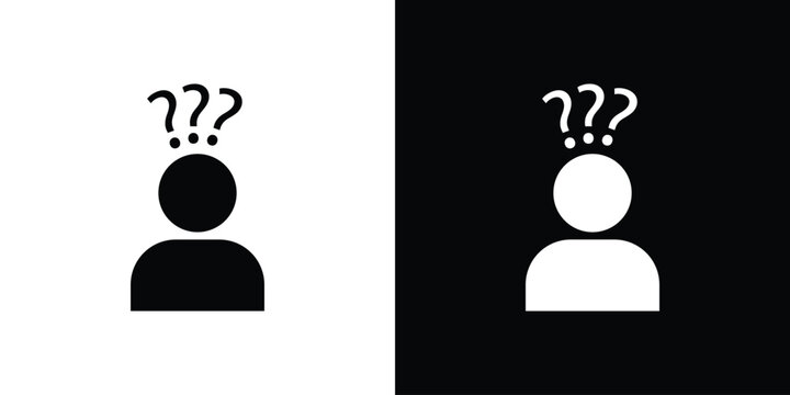 Curious human icon collection - vector outline and silhouette