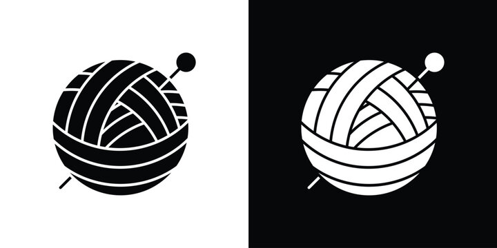 Crochet icon collection - vector outline and silhouette