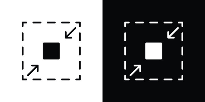 Compact size icon collection - vector outline and silhouette