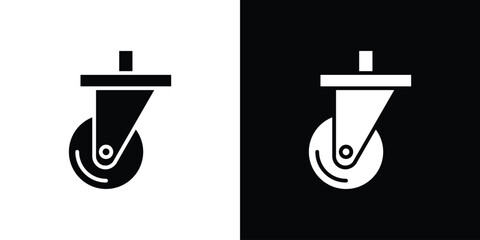 Cart trolley wheel icon collection - vector outline and silhouette © Xevier