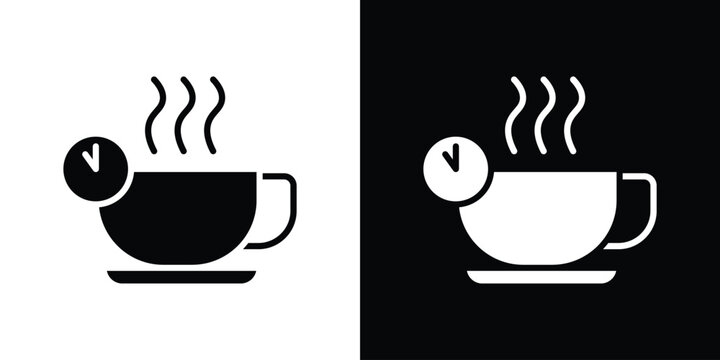 Break icon collection - vector outline and silhouette