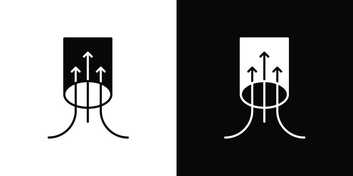 Air suction icon collection - vector outline and silhouette