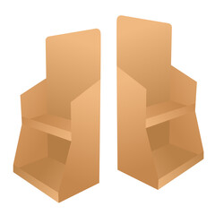 brown cardboard stacking rack for product placement