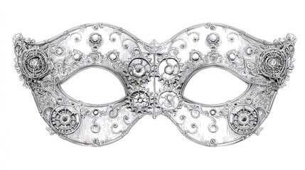 Ornate silver masquerade mask