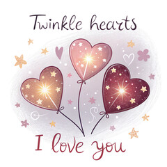 A fantasy Twinkle Hearts I love you