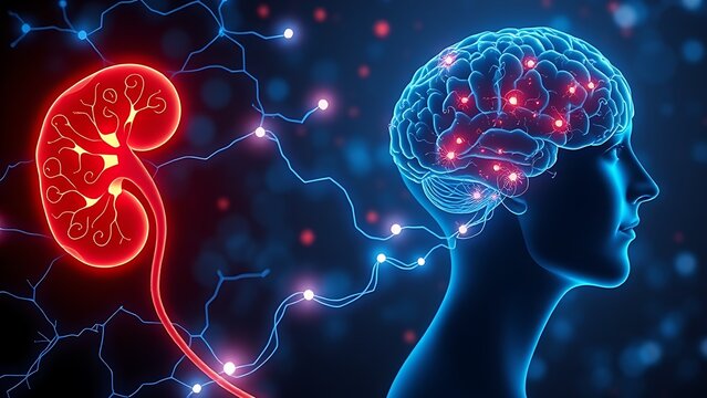 A human head exploding with chaotic wires, symbolizing sensory overload and mental strain.