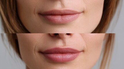 Perfect lips after hyaluronic acid lip filler injection