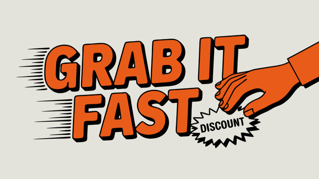 Eye-catching promotional illustration urging quick action on a price reduction offer with cartoon