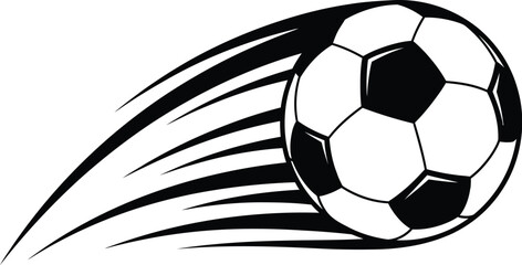 Dynamic Flying Soccer Ball - Isolated Sport Action