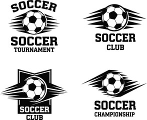 Naklejka premium Soccer Football Tournament Icon Set - Sport Symbols & Emblems