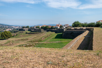 Walls of the fort in Valenca do Minho, Portugal