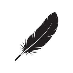 Elegant Black Feather Silhouette A Symbol of Lightness and Grace