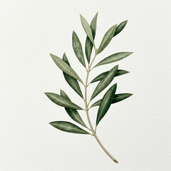 Serene Watercolor Olive Branch: A Symbol of Peace and Hope, High Detail, 8K.