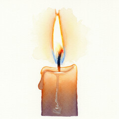 Watercolor Candle Flame: A Symbol of Hope, Inspiration, and Peace in 8k.