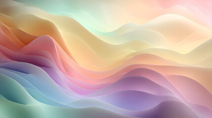 Pastel gradient layers present a colorful, flowing abstract background with gentle, curving lines and a soft aesthetic.