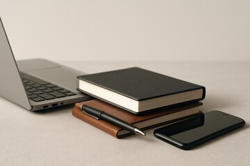 Workspace Productivity Laptop, Notebooks, and Mobile Device for Efficient Task Management